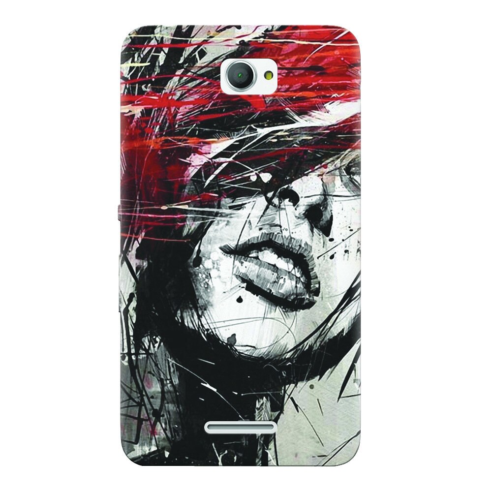 Husa silicon pentru Sony Xperia E4, Byroglyphics Woman Drawing