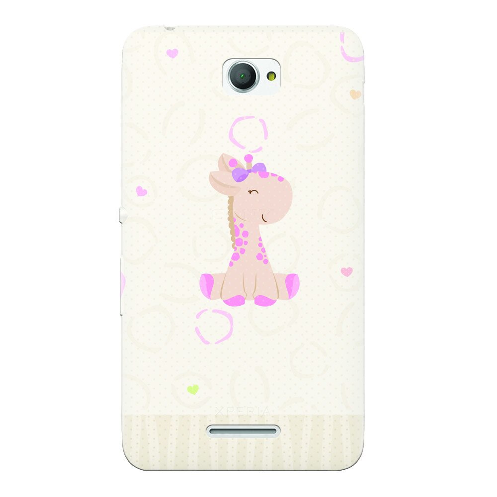Husa silicon pentru Sony Xperia E4, Giraffe Cute