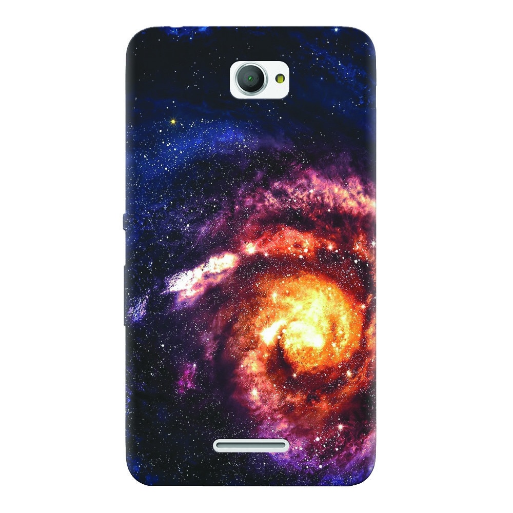 Husa silicon pentru Sony Xperia E4, Spiral Galaxy Illustration