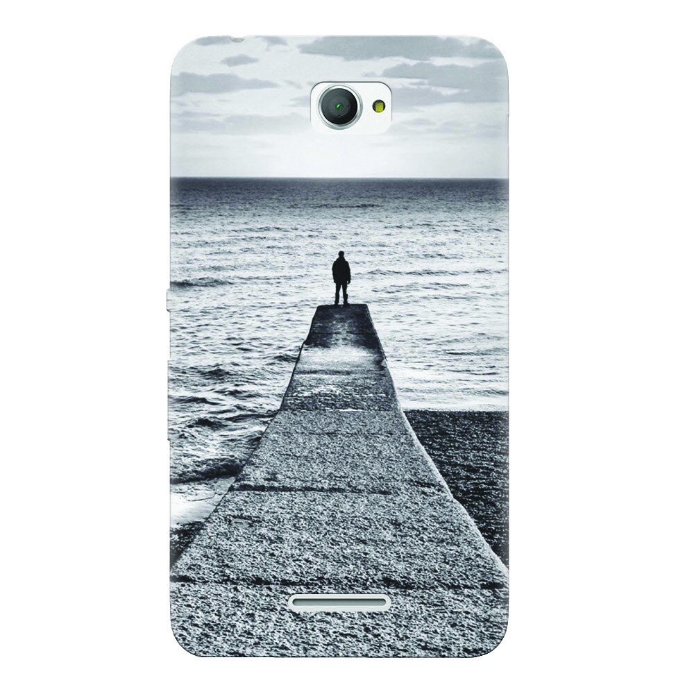 Husa silicon pentru Sony Xperia E4, Abstract Dock Man Grey