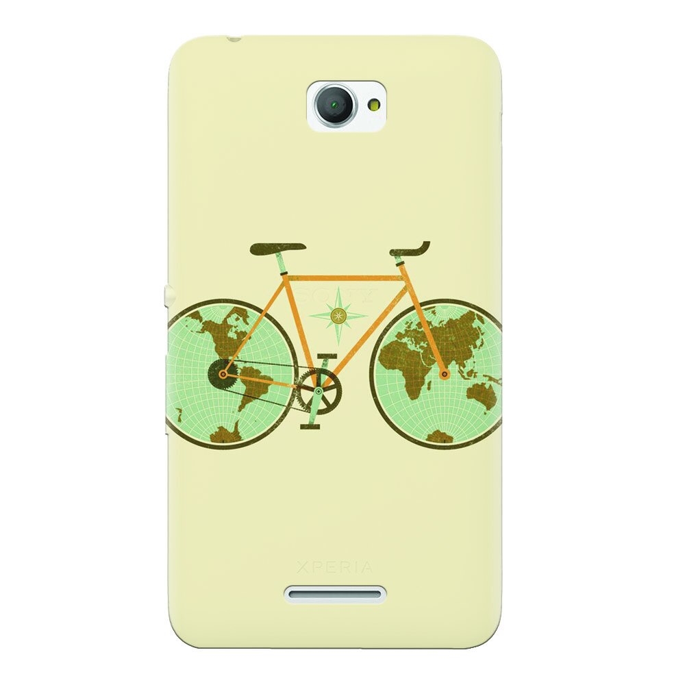 Husa silicon pentru Sony Xperia E4, Retro Bicycle Illustration