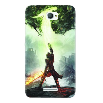 Husa silicon pentru Sony Xperia E4, Green Dragon Husa silicon pentru Sony Xperia E4, Green Dragon