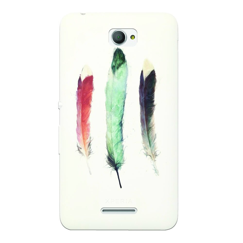 Husa silicon pentru Sony Xperia E4, Three Feathers