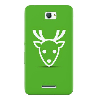 Husa silicon pentru Sony Xperia E4, Minimal Reindeer Illustration Green Husa silicon pentru Sony Xperia E4, Minimal Reindeer Illustration Green