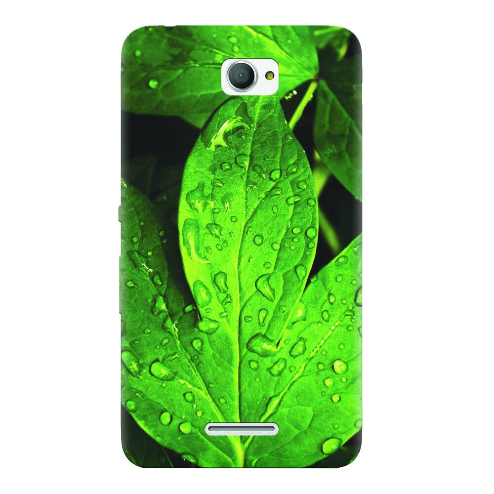Husa silicon pentru Sony Xperia E4, Leaves And Dew