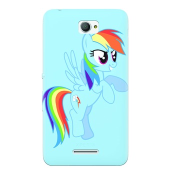 Husa silicon pentru Sony Xperia E4, Rainbow Dash Husa silicon pentru Sony Xperia E4, Rainbow Dash