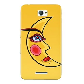Husa silicon pentru Sony Xperia E4, Yellow Moon Husa silicon pentru Sony Xperia E4, Yellow Moon