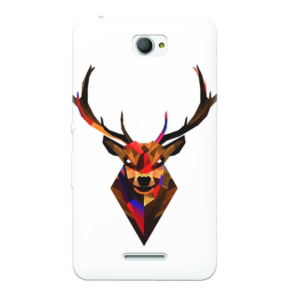Husa silicon pentru Sony Xperia E4, Geometric Tibetan Antelope