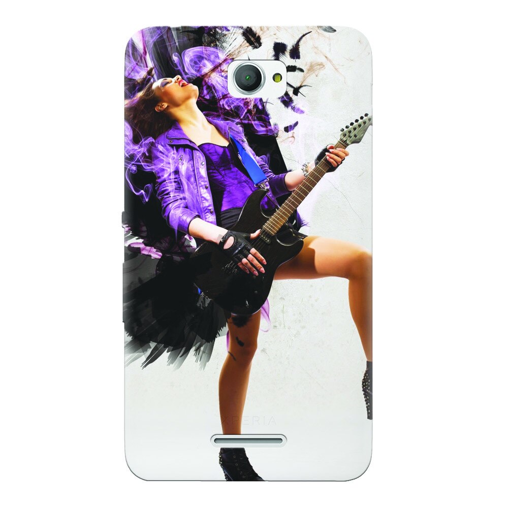 Husa silicon pentru Sony Xperia E4, Rock Music Girl