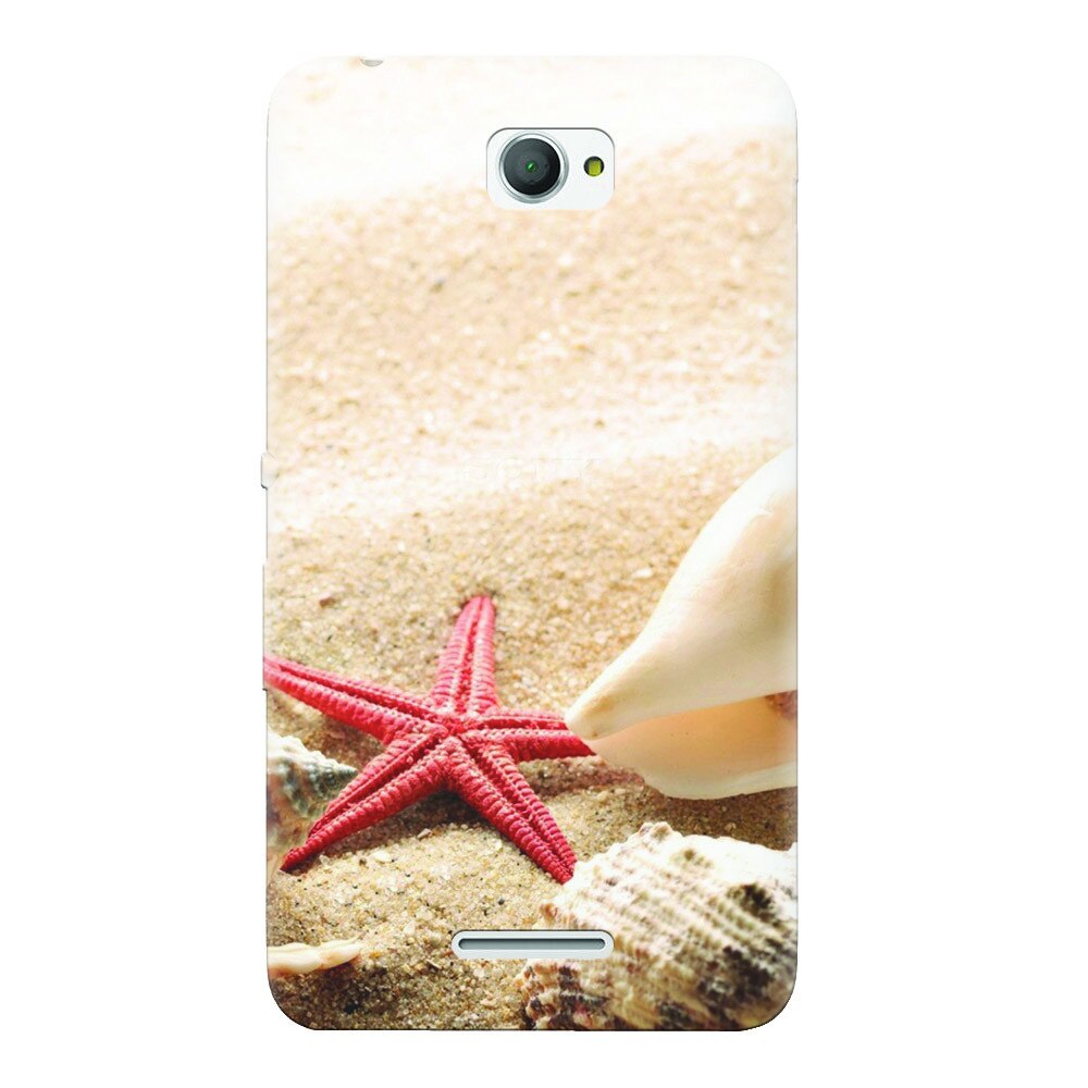 Husa silicon pentru Sony Xperia E4, Beach Shells And Starfish
