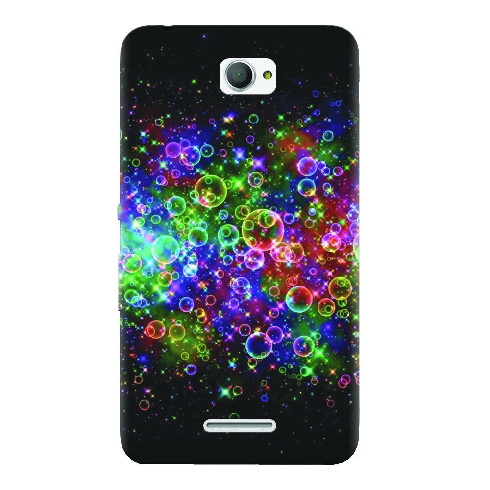 Husa silicon pentru Sony Xperia E4, Rainbow Colored Soap Bubbles