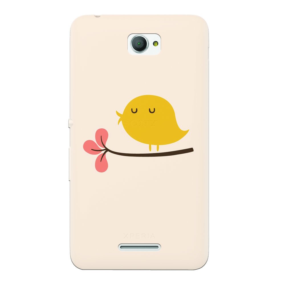 Husa silicon pentru Sony Xperia E4, Flat Minimal Cute Bird Illustration
