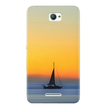 Husa silicon pentru Sony Xperia E4, Wind Sail Boat Ocean Sunset Husa silicon pentru Sony Xperia E4, Wind Sail Boat Ocean Sunset