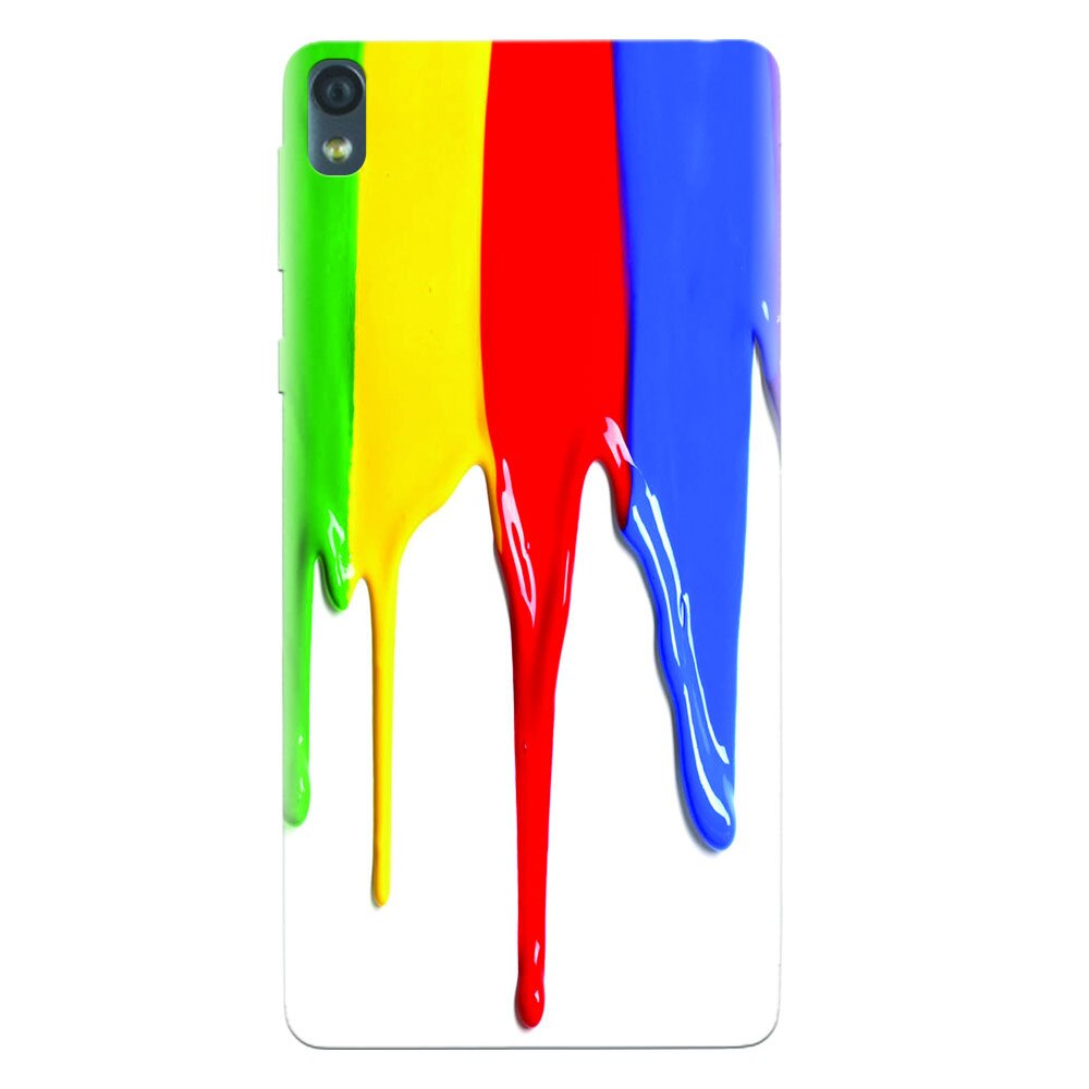 Husa silicon pentru Sony Xperia E5, Dripping Colorful Paint