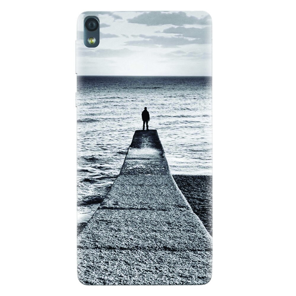 Husa silicon pentru Sony Xperia E5, Abstract Dock Man Grey