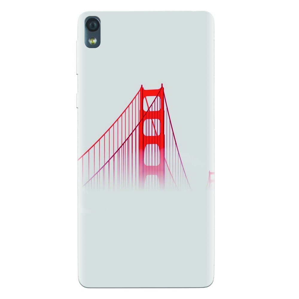 Husa silicon pentru Sony Xperia E5, Red Bridge In Clouds