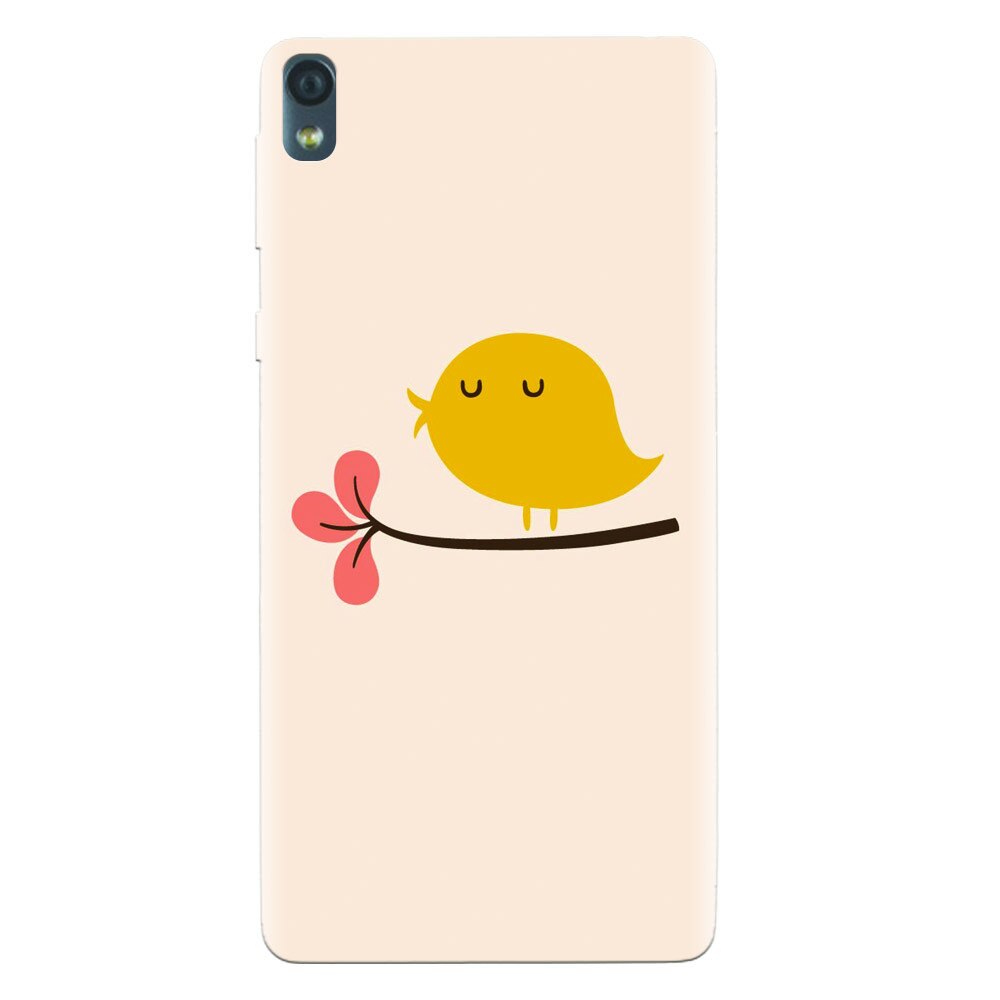 Husa silicon pentru Sony Xperia E5, Flat Minimal Cute Bird Illustration