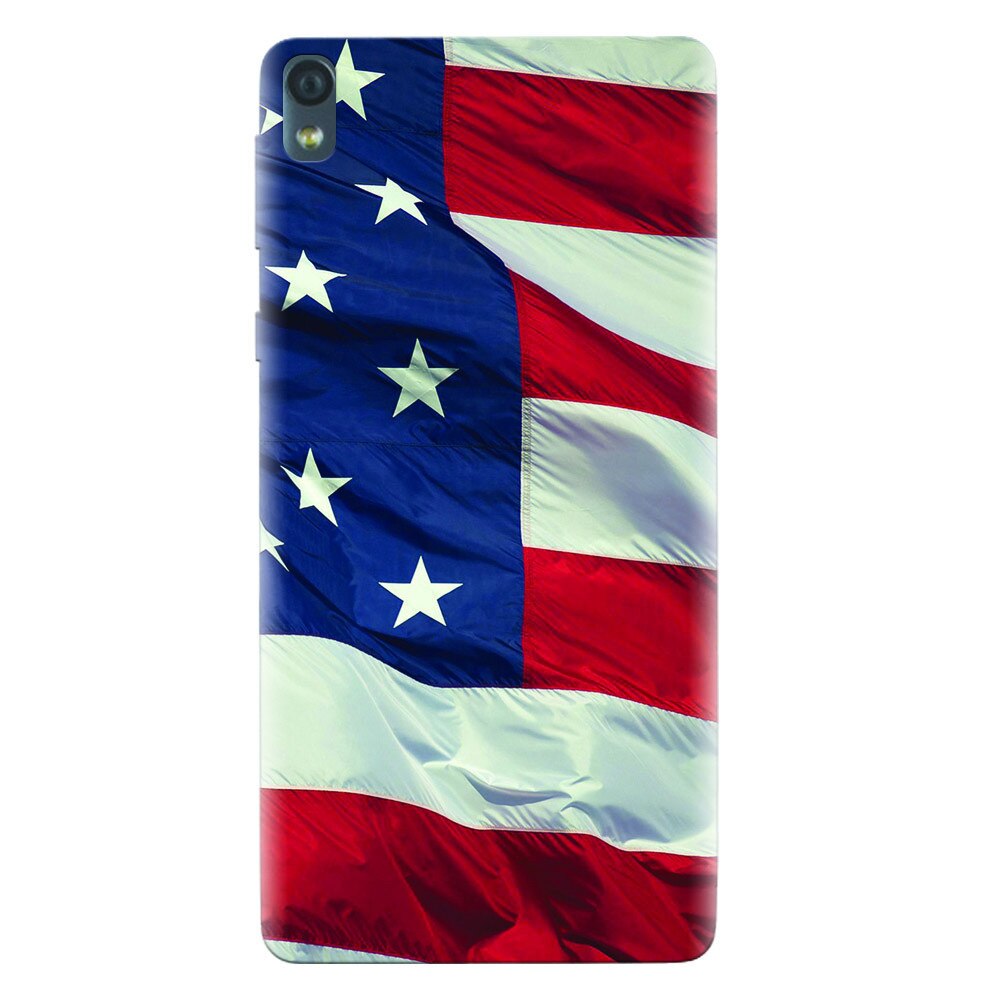 Husa silicon pentru Sony Xperia E5, American Flag Illustration