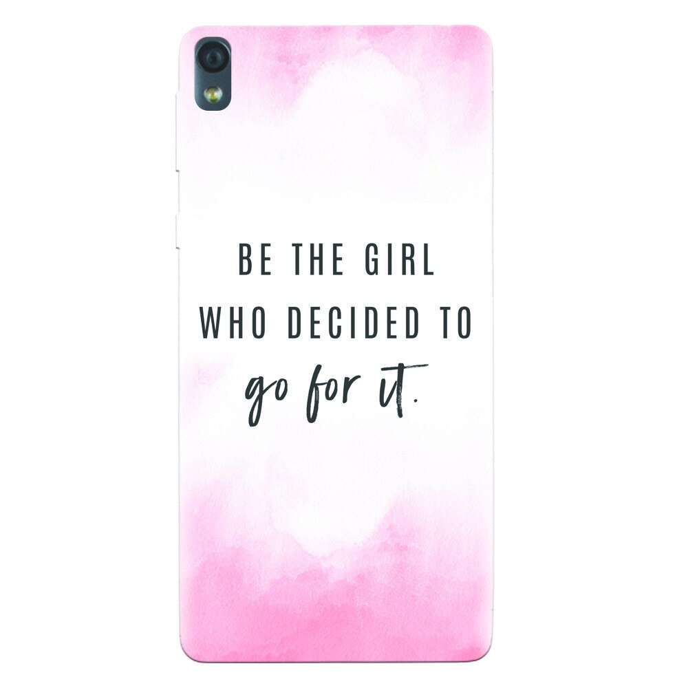 Husa silicon pentru Sony Xperia E5, Quotes Pink