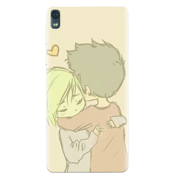 Husa silicon pentru Sony Xperia E5, Couple Hug Husa silicon pentru Sony Xperia E5, Couple Hug