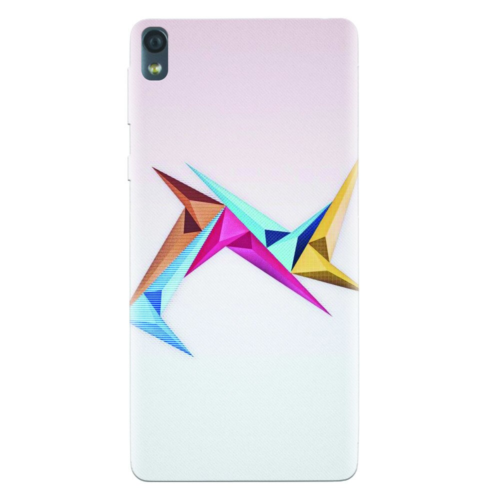 Husa silicon pentru Sony Xperia E5, Abstract Minimalistic Colors Triangles