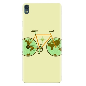 Husa silicon pentru Sony Xperia E5, Retro Bicycle Illustration Husa silicon pentru Sony Xperia E5, Retro Bicycle Illustration