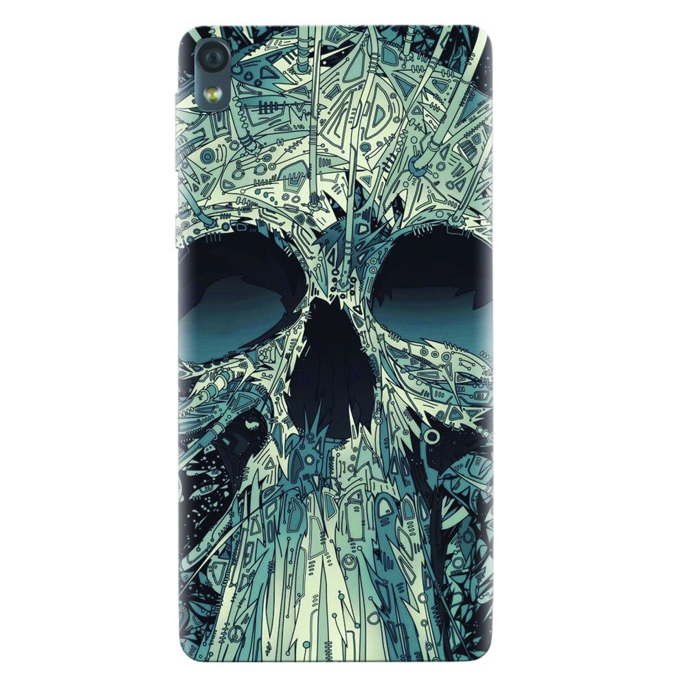 Husa silicon pentru Sony Xperia E5, Abstract Skull Artwork Illustration
