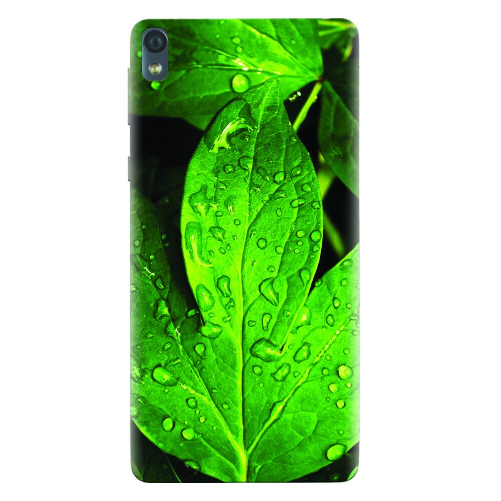 Husa silicon pentru Sony Xperia E5, Leaves And Dew
