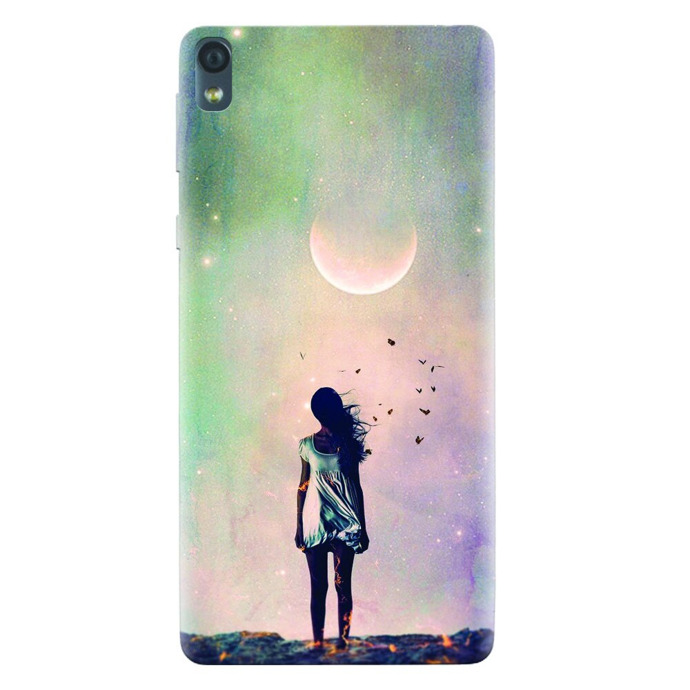 Husa silicon pentru Sony Xperia E5, Alone Woman Cgi Hd K