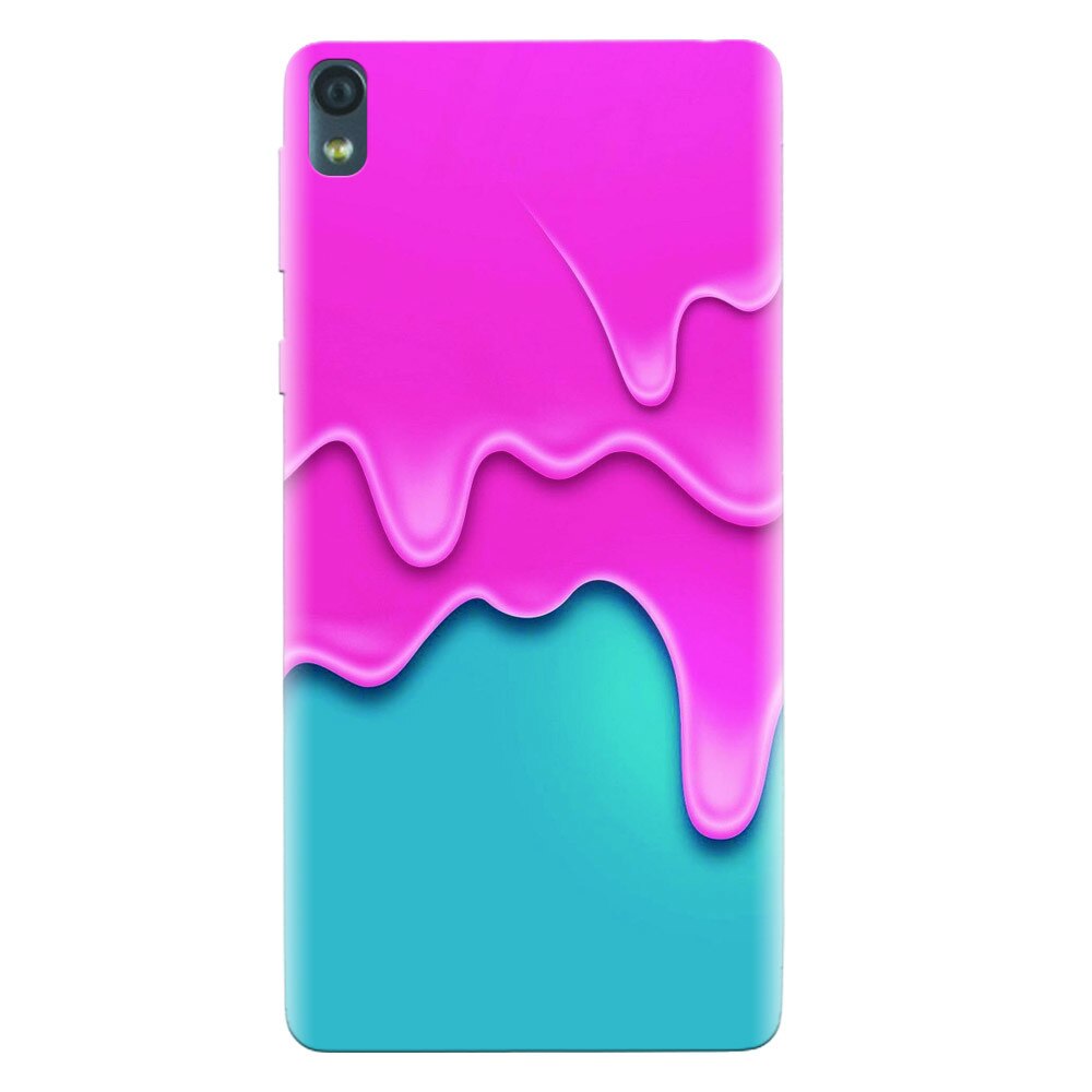 Husa silicon pentru Sony Xperia E5, Pink Liquid Dripping