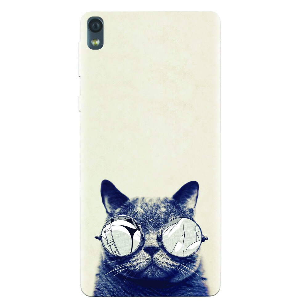 Husa silicon pentru Sony Xperia E5, Cool Cat Glasses