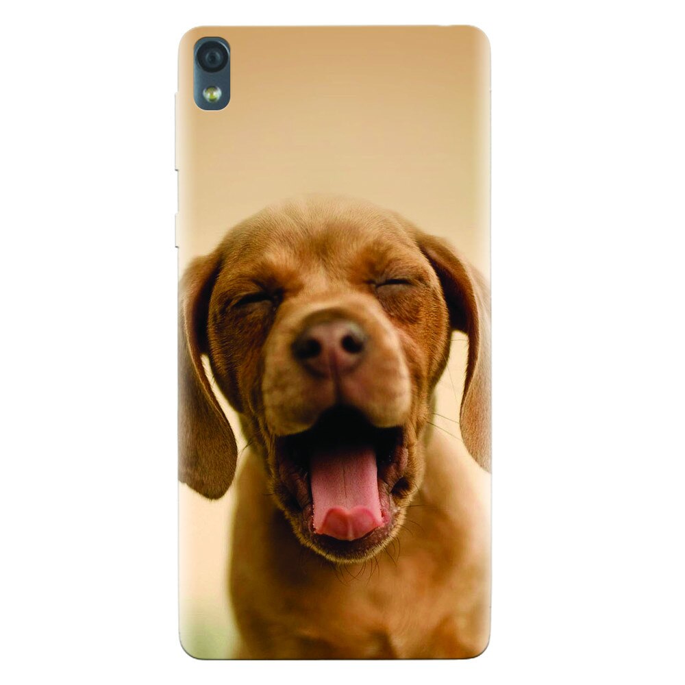 Husa silicon pentru Sony Xperia E5, Cute Yawning Puppy