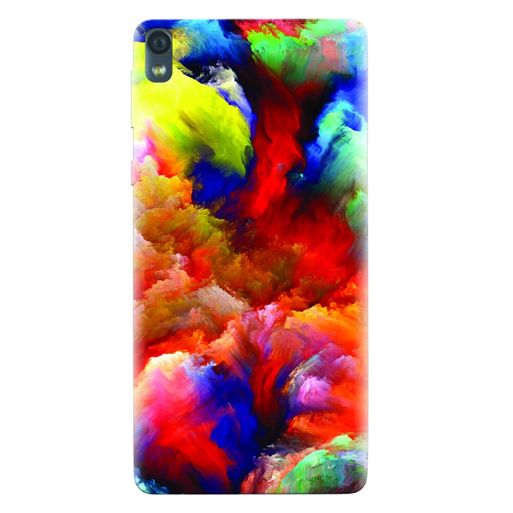 Husa silicon pentru Sony Xperia E5, Oil Painting Colorful Strokes