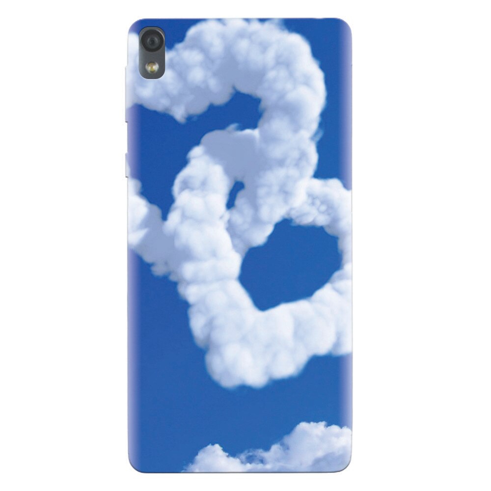 Husa silicon pentru Sony Xperia E5, Heart Shaped Clouds Blue Sky