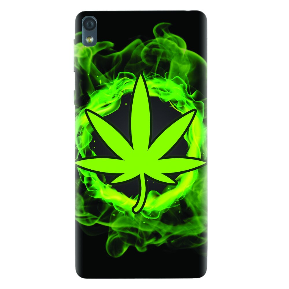 Husa silicon pentru Sony Xperia E5, GreenFlames