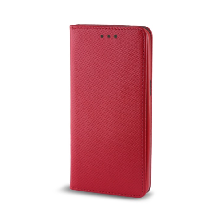 Калъф за книга, съвместим с Honor X8 5G, Honor X6, Honor 70 lite, премиум флип книга с магнитно затваряне и функция за стойка, джоб за карта, червен