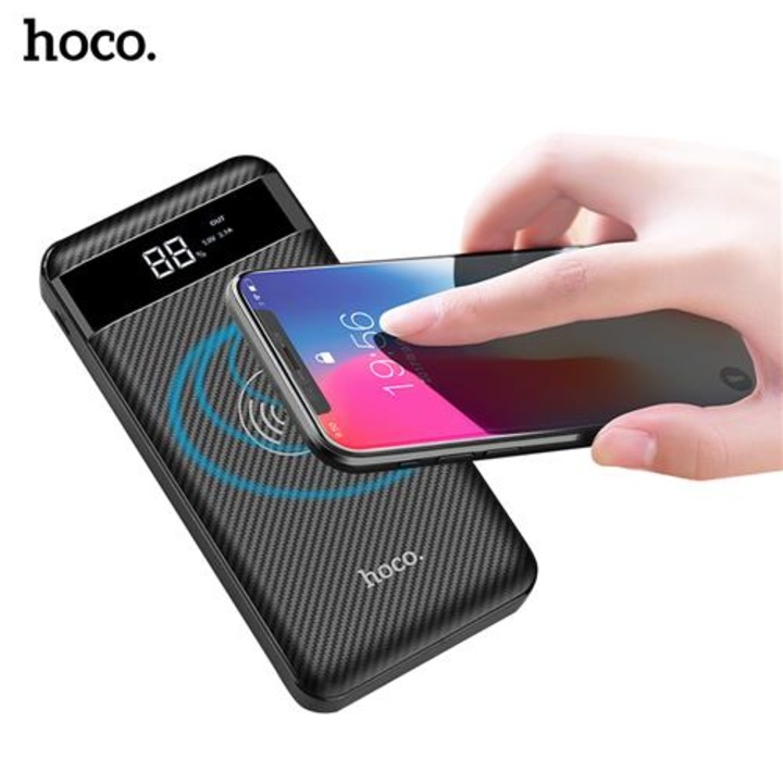 Преносима батерия Hoco Premium Wireless Powerbank J11, 10.000mAh, Черен