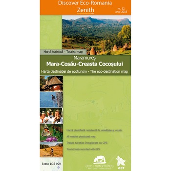 Harta turistica Maramures, Mara-Cosau-Creasta Cocosului Harta turistica Maramures, Mara-Cosau-Creasta Cocosului