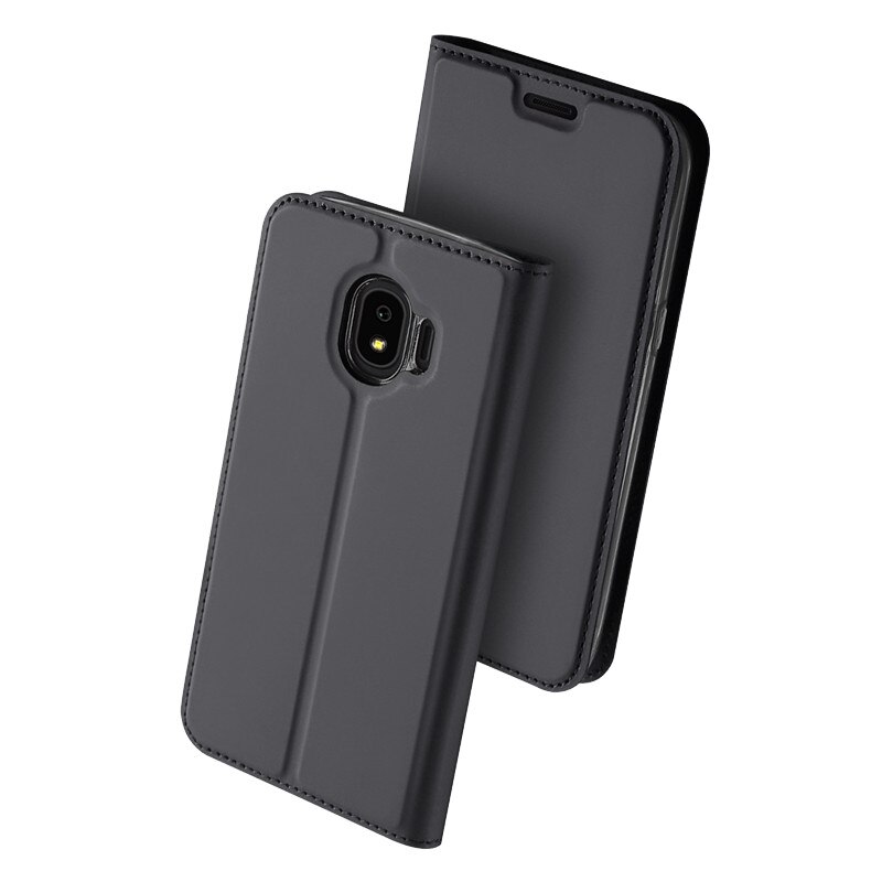 Husa carte flip wallet Dux Ducis pentru Samsung J4 2018 Europa, gri