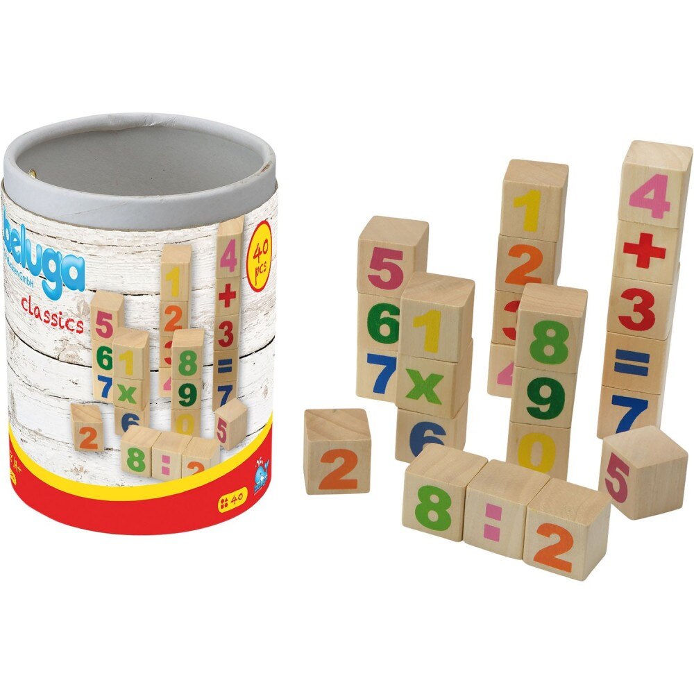 Cuburi cu cifre din lemn