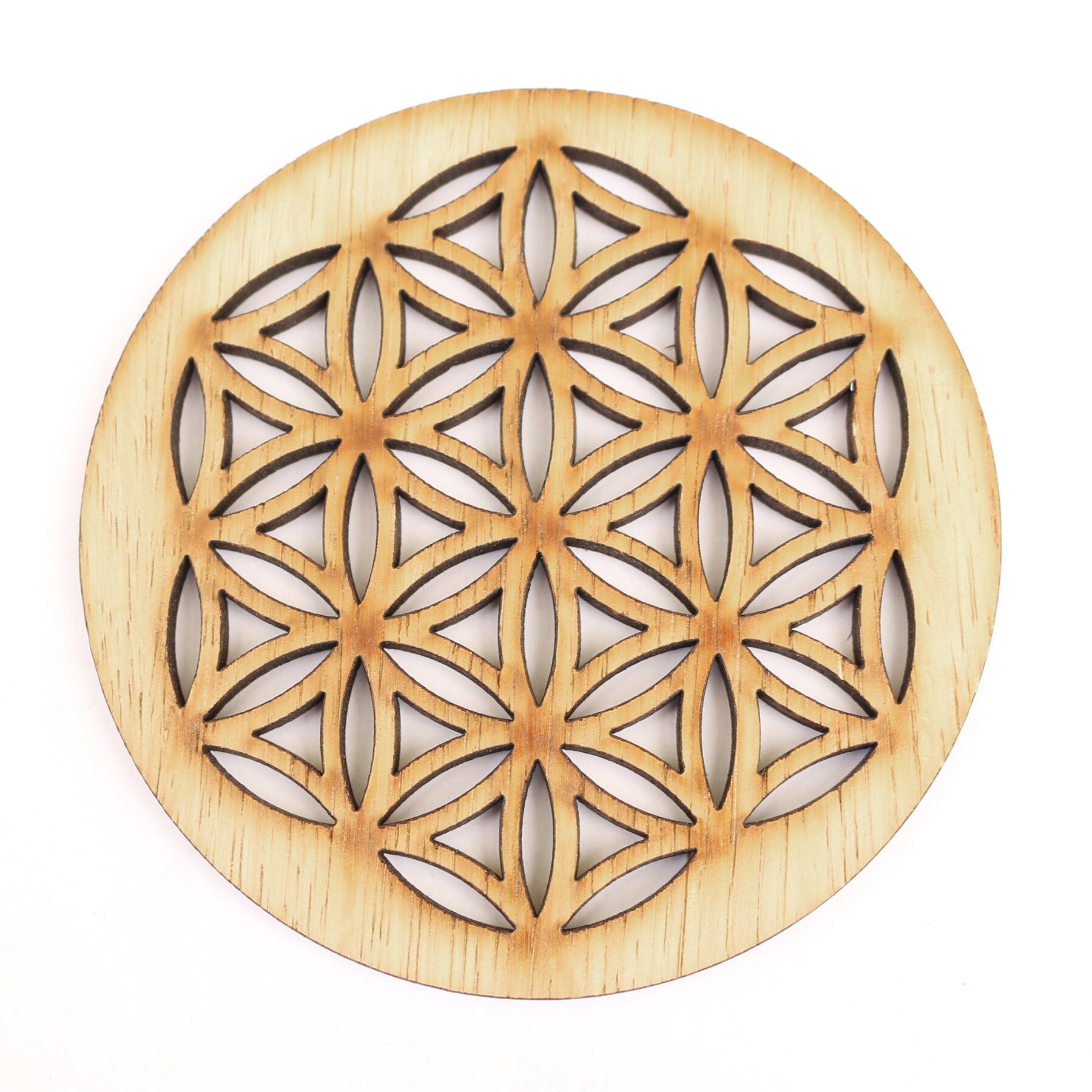 Suport / Coaster pahar model Samanta Vietii Evolutie din furnir stejar Natur