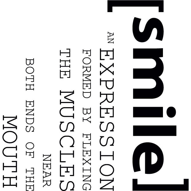 Smile - Sticker Decorativ - Negru - 92 x 89 cm