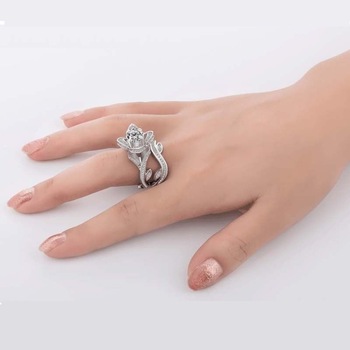 Inel dama placat cu argint 925 cu piatra Topaz, marca Trendy Secret, marimea 10 Inel dama placat cu argint 925 cu piatra Topaz, marca Trendy Secret, marimea 10