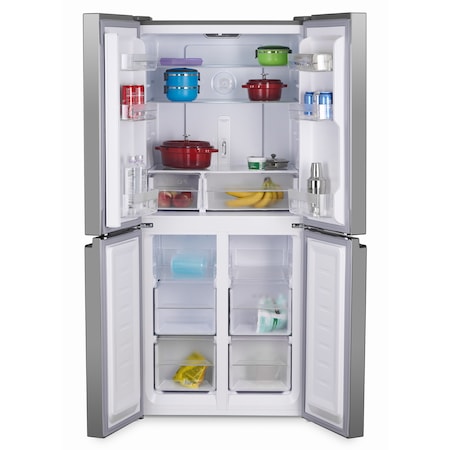 Frigider side by side Heinner HSBS-H421MNFXE++, 421 l, Total No Frost, Display touch, Control electronic, Super Congelare, Iluminare LED, Clasa E, H 180 cm, Aspect inox