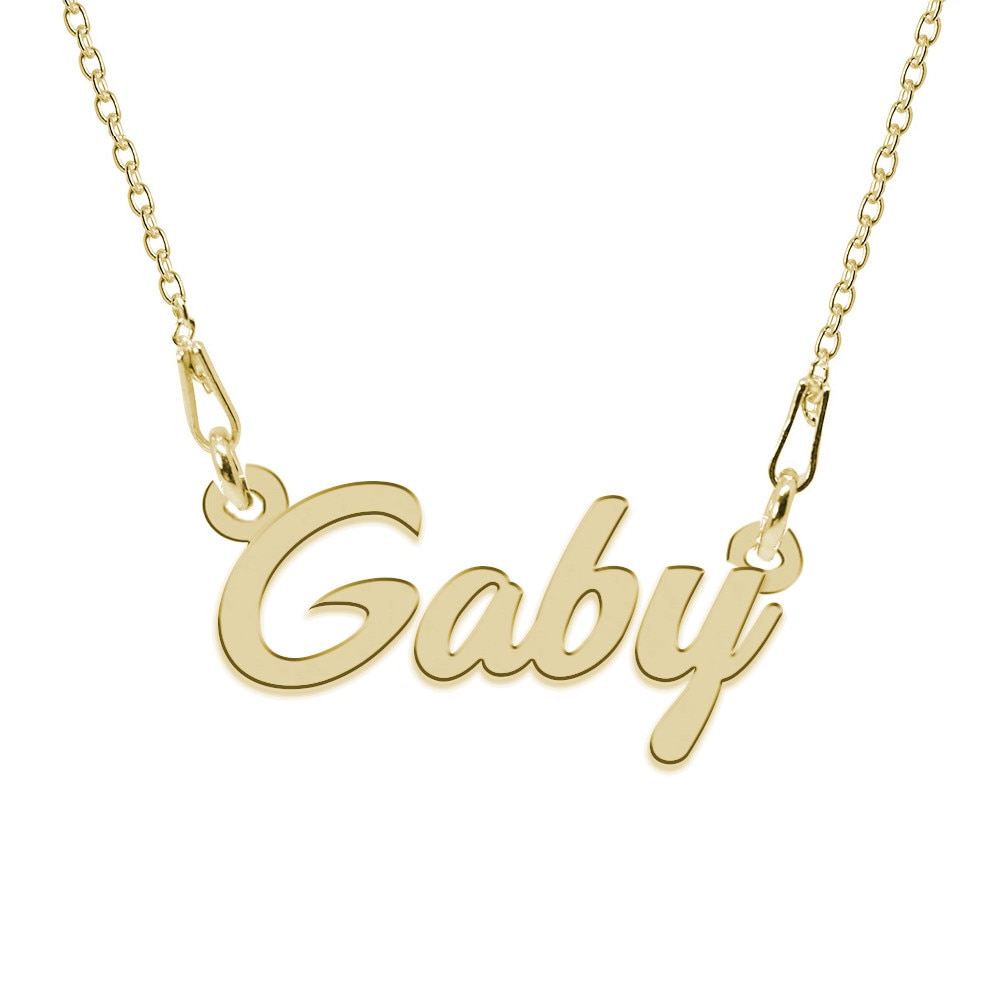 Colier Argint Placat cu Aur 18 karate, Nume Gaby , BijouxMAG, 45 cm