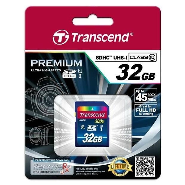 Card memorie transcend sdhc 32 gb class10 uhs-i 300x
