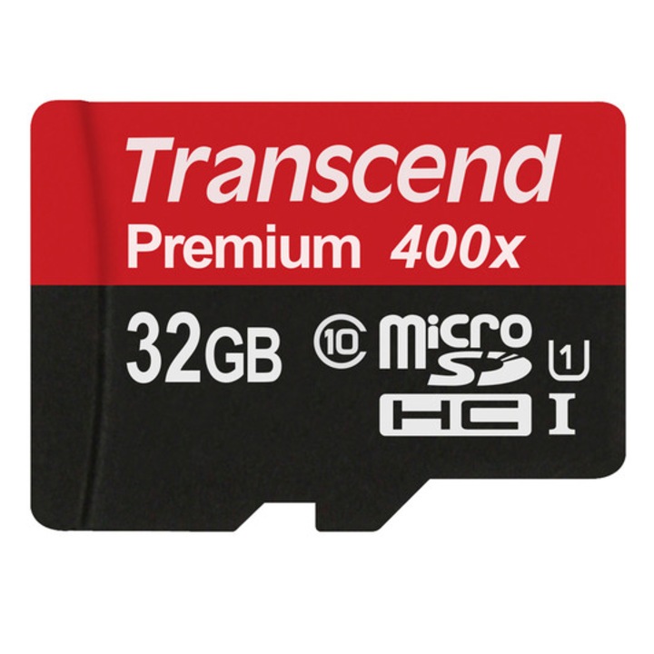 Card de memorie micro sdhc 32 gb transcend class 10 uhs-i +adaptor sd