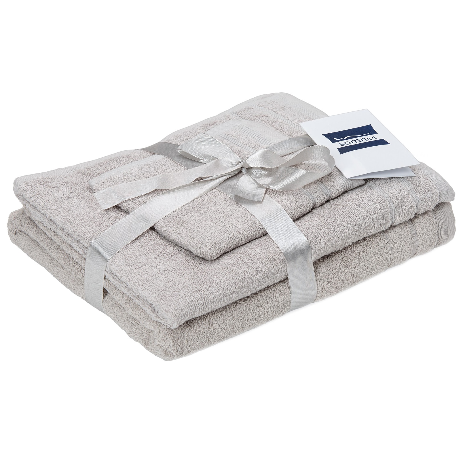 Set 3 prosoape Somnart, 70x140/50x90/30x50 cm, 100% bumbac, 600 gsm, Gri