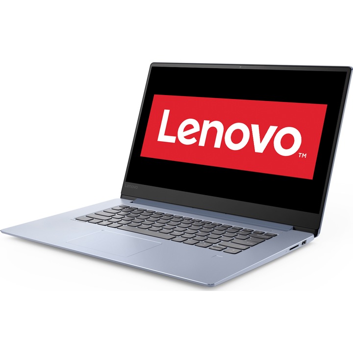 Laptop ultraportabil Lenovo IdeaPad 530S-15IKB cu procesor Intel® Core™ i5-8250U pana la 3.40 GHz, Kaby Lake R, 15.6", Full HD, 8GB, 256GB SSD, Intel® UHD Graphics 620, Free DOS, Liquid Blue