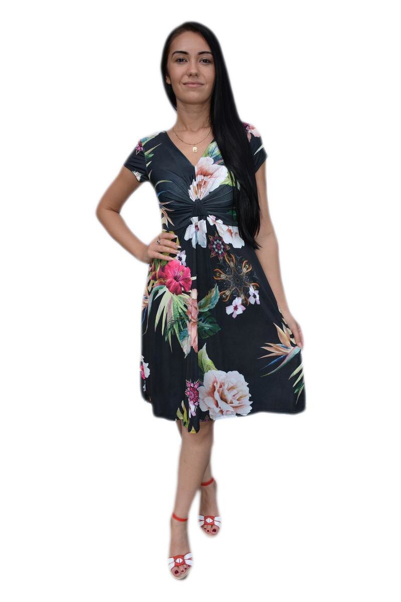 Rochie de zi, material vaporos,D&J Exclusive,Negru, Negru